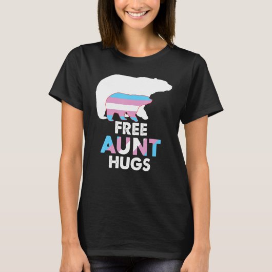 Free Aunt Hugs Transgender Rainbow Bear LGBT Pride T-Shirt (Vorderseite)