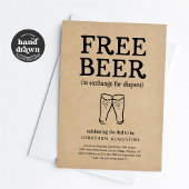 Free Beer Funny Diaper Party Invitation Einladung