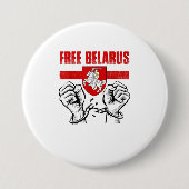 FREE BELARUS Pogonya Weißer Weißer Weißer Weiß Button (Vorderseite)