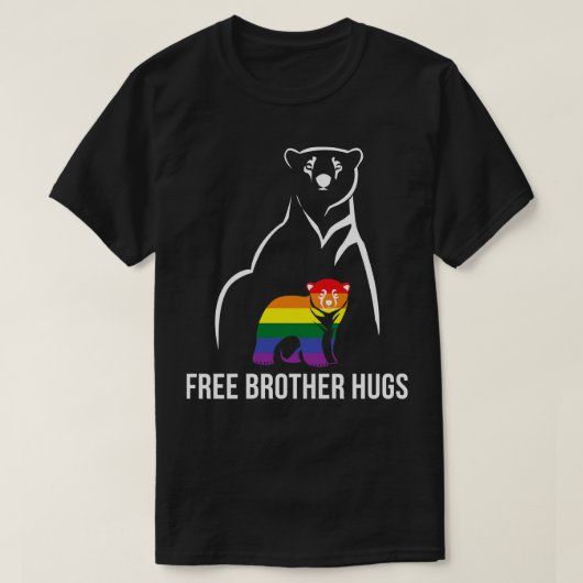 Free Brother Hugs Gay Pride LGBT Rainbow Men T-Shirt (Design vorne)