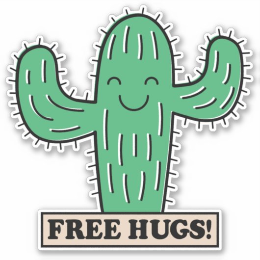Free Cactus Hugs Aufkleber (Vorderseite)