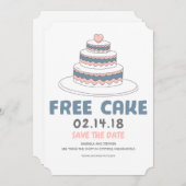 Free Cake | Einfach und lustig Save the Date (Vorne/Hinten)