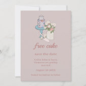 Free Cake Funny Dusty Pink Einladung (Vorderseite)