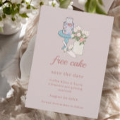 Free Cake Funny Dusty Pink Einladung
