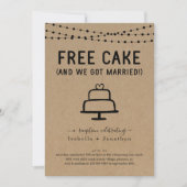 Free Cake Funny Empfang nur Einladung (Vorderseite)