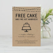 Free Cake Funny Empfang nur Einladung (Stehend Vorderseite)