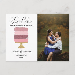 Free Cake Funny Modern Foto Hochzeit retten das Da Ankündigungspostkarte