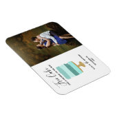 Free Cake Funny Modern Foto Hochzeit retten das Da Magnet (Rechte Seite)