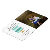 Free Cake Funny Modern Foto Hochzeit retten das Da Magnet (Linke Seite)