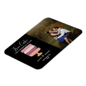Free Cake Funny Modern Foto Hochzeit retten das Da Magnet (Linke Seite)