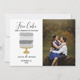 Free Cake Funny Modern Foto Hochzeit retten das Da Save The Date
