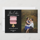 Free Cake Funny Modern Foto Hochzeit retten das Da Save The Date (Vorderseite)