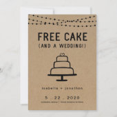 Free Cake Funny Save the Date Card Einladung (Vorderseite)