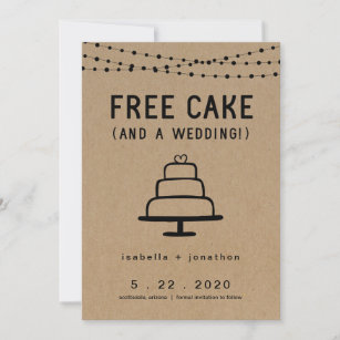 Free Cake Funny Save the Date Card Einladung