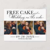 Free Cake Funny Wedding Save the Date 3 Foto Postkarte (Vorderseite)