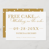 Free Cake Funny Wedding Save the Date Non Foto Einladung (Vorne/Hinten)