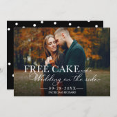 Free Cake Funny Wedding Save the Date Volles Foto  Einladung (Vorne/Hinten)