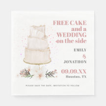 Free Cake Wedding auf Side Pink Fun Save the Date