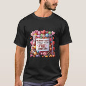 Free Candy Funny Valentine's Day Wasserfarbe Stil T-Shirt (Vorderseite)