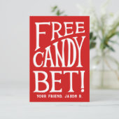 Free Candy Wette! Kinder-Klassenzimmer Valentine Einladung (Stehend Vorderseite)