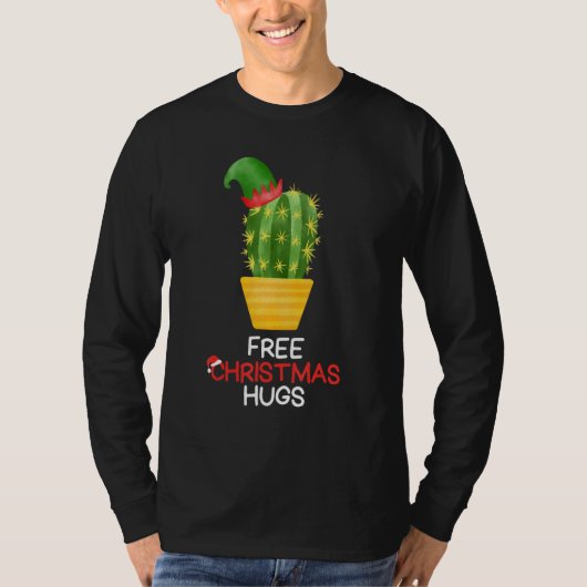 Free Christmas Hugs Cactus T-Shirt (Vorderseite)