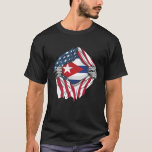 Free Cuba American Flag Kuba Flag Design Cubano T-Shirt
