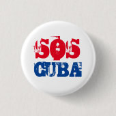 Free Cuba SOS Kuba Rot Blau Button (Vorderseite)