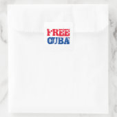 Free Cuba SOS Kuba Rot Blau Quadratischer Aufkleber (Tasche)