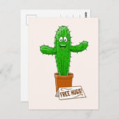 Free Cuctus Hugs Funny Postkarte (Vorne/Hinten)