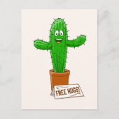 Free Cuctus Hugs Funny Postkarte (Vorderseite)