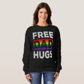 Free Dad Hugs With Rainbow And Transgender Flag He Sweatshirt (Vorne ganz)