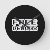 FREE DEBUGS RUNDE WANDUHR (Vorderseite)