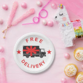 Free Delivery Truck Pappteller (Party)