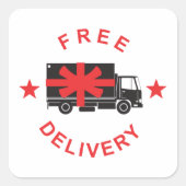 Free Delivery Truck Quadratischer Aufkleber (Vorderseite)