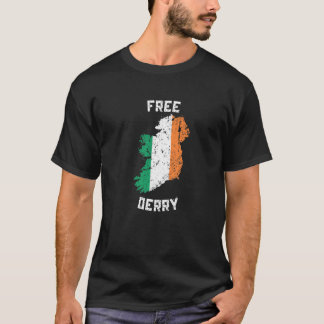 Free Derry Ireland Map T-Shirt