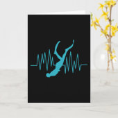Free Dive Heartbeat Freediver Free Diving Apnea Karte (Gelbe Blume)