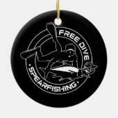 Free Diving Spearfish Fischfang Keramik Ornament (Hinten)