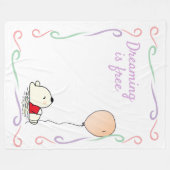 Free Dreams Bär mit Balloons Fleecedecke (Vorderseite (Horizontal))