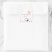 Free Dreams Bär mit Balloons Quadratischer Aufkleber (Tasche)