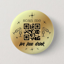 Free Drink qr Code Gold metallisch stilvoll Button