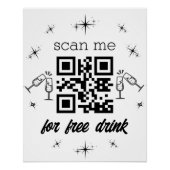 Free Drink qr Code stilvoll modern Poster (Vorderseite)