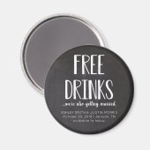 Free Drinks Funny Save the Date Magnete Magnet (Vorderseite/Rückseite)