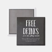 Free Drinks Funny Save the Date Magnete Magnet (Vorderseite/Rückseite)