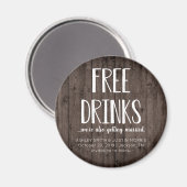 Free Drinks Funny Save the Date Magnete Magnet (Vorderseite/Rückseite)