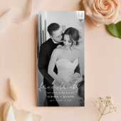 Free Drinks | Minimalist Bookmark Wedding Photo Save The Date