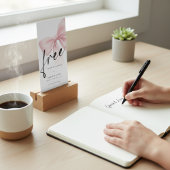 Free Drinks Pink Bow Modern Wedding Save the Date