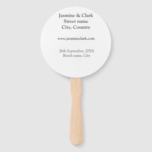 Free drinks save the date beach wedding add name  fächer (Rückseite)