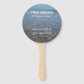 Free drinks save the date beach wedding add name  fächer (Vorderseite)