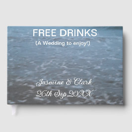 Free drinks save the date beach wedding add name  gästebuch