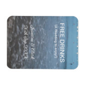 Free drinks save the date beach wedding add name magnet (Horizontal)